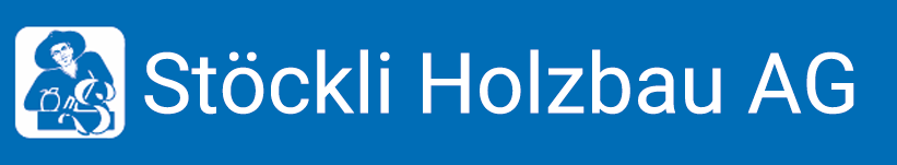 logo_zeile_blau2 Logo von Stöckli Holzbau AG mit blauem Hintergrund und einem stilisierten Handwerker.